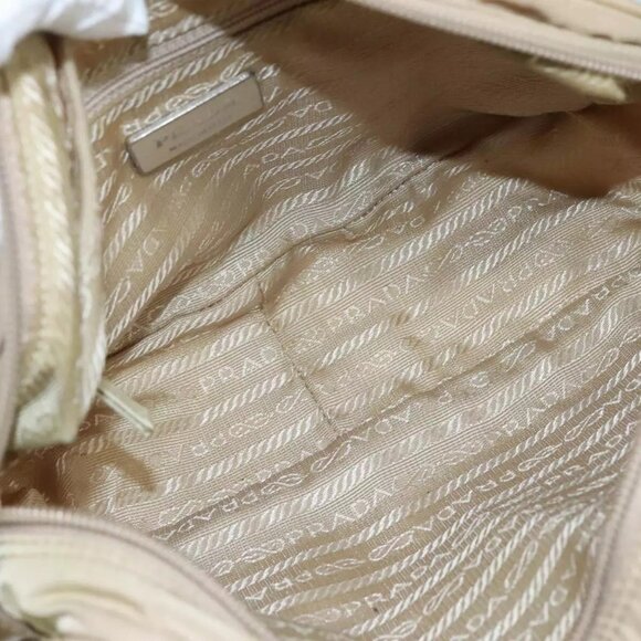 PRADA Shoulder Bag Nylon Beige Silver Auth - Picture 13 of 16